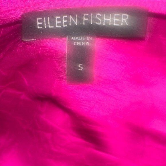 Eileen Fisher Pink Crinkled Silk Blouse/Light Jacket Small New Without Tags! - Picture 7 of 7